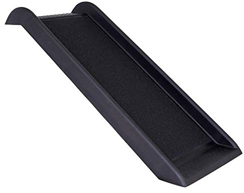 lionto Hunderampe, Autorampe, Belastbar bis 90 kg, 100 x 38 cm, Schwarz | Kleine Hunderampe mit rutschfester Oberfläche für niedrige Autoeinstiege oder fürs Sofa und Bett, gelenkschonend fürs Tier