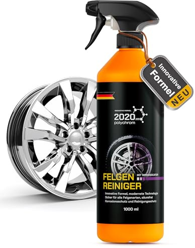 2020 Polychrom Felgenreiniger 1L Säurefrei Wirkindikator Alufelgen Stahl | Entfernt Bremsstaub, Flugrost & Korrosion auf Aluminium, Chrom sowie Stahlfelgen. Mit Farbwechsel-Effekt für Autopflege.