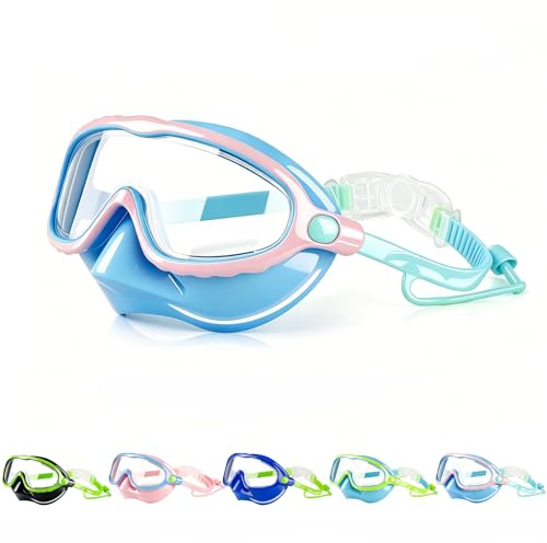 Taucherbrille,Tauchmaske mit Nasenabdeckung,Verstellbares Silikonband Schnorchelmaske,Tauchbrille aus weichem Silikon,Bequemes elastisches Kopfband Schnorchelmaske Tauchmasche Schwimmmaske