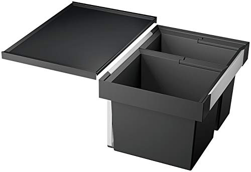 BLANCO FLEXON II 60/2 | Abfall Müllsystem | für 60 cm breite Unterschränke | zum Einbau in Schubladen | 1 x 30 Liter und 1 x 19 Liter Eimer | Minimale Einbauhöhe: 355mm | [56,2x40x37,1 cm]