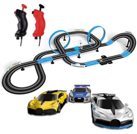 AGM MASETCH High Speed Series Slot Car Race Track Sets - Slot Cars, Rennstrecken & Zubehör Elektrische Rennstrecke, Duale Elektrische Rennstrecke (8,4 Meter lang)