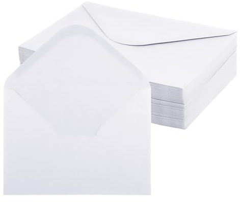 Briefumschläge, 50 Stück Umschläge mit Nassklebung, 120 g/m² Briefumschlag Kuvert für Grußkarten, Hochzeit Einladung, Geburtstagskarten Briefkuvert (Weiß, 12,5 x 17,5cm)