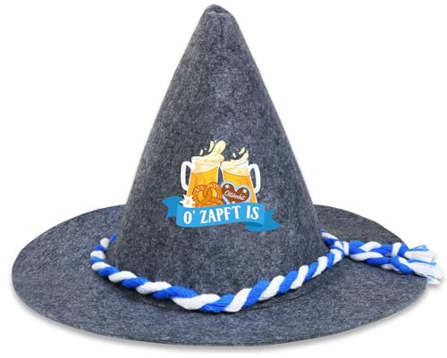 BOFUNX Oktoberfest Trachtenhut Filzhut Bayerischer Seppelhut Herren Damen Oktoberfest Hut Bierfest Party Deko Geschenk