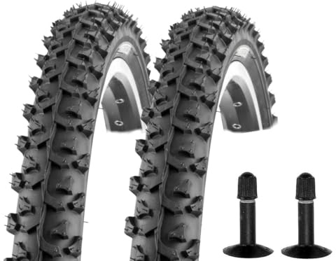 2X Fahrradreifen Set 24 Zoll K-831A schwarz 24x1.95 50-507 inkl. 2X Schlauch AV