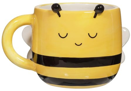 Sass & Belle Bienentasse – niedliche gelbe Teetasse mit Bienen-Design, lustiges Trinkbecher, Geschenk, Kaffee- oder Teeliebhaber, 350 ml Küchenzubehör
