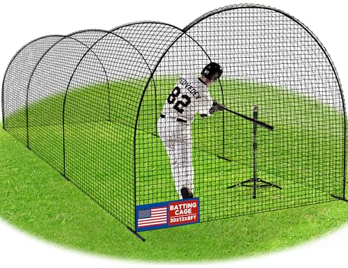 Baseball-Schlagkäfige mit Rahmen und Netz für Hinterhof, Baseball-Trainingsgeräte mit PE-Netz, Softball-Baseball-Netze zum Schlagen, Schlag- und Pitching-Üben