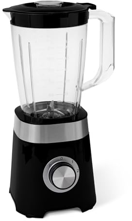 Amazon Basics Mixer für die Küche, 1.5 l Kunststoffbehälter, 600 W für Smoothies und Eiszerkleinerung, Schwarz