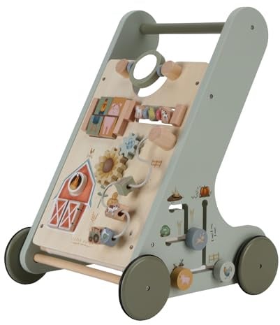 Little Dutch Laufwagen Schiebewagenmit Activity Spiel Board Holz Baby Kleinkind grün Bauernhof - Little Farm