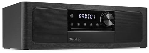 Audizio Lunata - DAB Radio mit CD Player, 100W Stereoanlage mit CD & Bluetooth 5.3 - Musikanlage mit HDMI, USB & AUX, Einfache Steuerung, DAB Plus Radio Musikanlage mit Fernbedienung - Schwarz