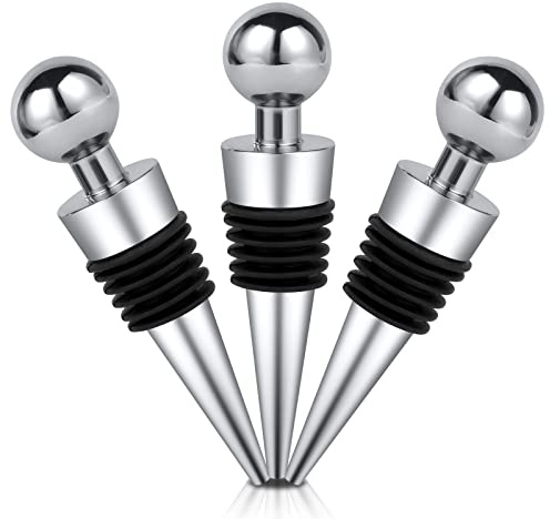 HOTUT Weinverschluss, 3 Stück Weinflaschenverschluss, Flaschenverschluss Set Weinstopfen, Flasche Saver Sealer, Bottle Stoppers für Weinsammlung Rotwein Champagner Saver Sealer