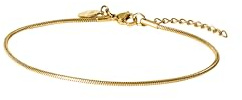 Purelei Sleek Fußkettchen – wasserfest & verstellbar | Filigranes Schlangenketten-Anklet aus Edelstahl & 14K/18K Vergoldung | Minimalistischer Sommer-Look & zeitlose Eleganz