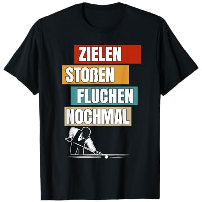 Billard Tshirt Queue Pool Kreide Nineball Snooker 8-Ball Cue T-Shirt