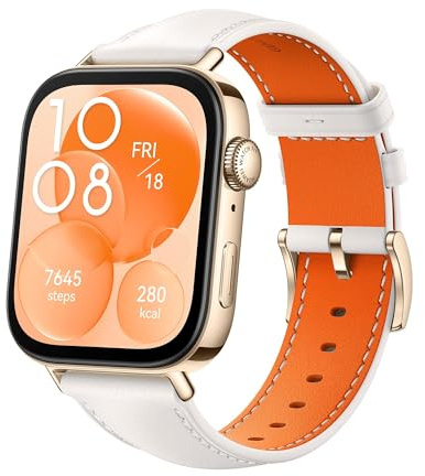 HUAWEI Watch FIT 3 Smartwatch, Bluetooth Anrufe, GPS, iOS&Android, 1,82 AMOLED-Display, Bis zu 10 Tage Akku, Umfassendes Gesundheits&Fitness-Management, +6 Monate erweiterte Garantie, Weißes Leder