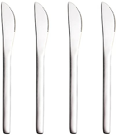VANRA 4 Stück Tafelmesser Besteck-Set Dessertmesser-Set aus Edelstahl, Abendessen, Vorspeisen, Obst, Snack, Serviermesser
