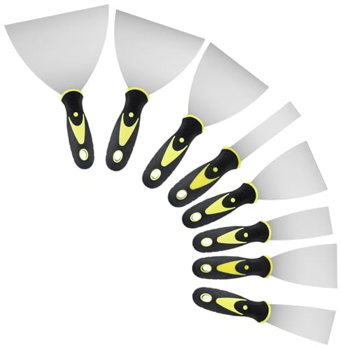 8 Stücke Spachtel Set, Flächenspachtel Trockenbau Werkzeug, Edelstahl Malerspachtel mit Kunststoffgriff, Putty Messer Spachtel, Schaber Palettenmesser Kratzer(1/1.5/2/2.5/3/4/5/6 Zoll;)