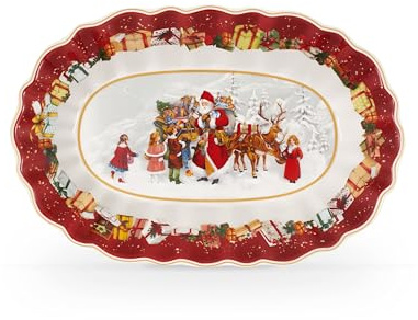 Villeroy & Boch - Toy's Fantasy Gebäckteller Weihnachten Groß, Stollenplatte, Weihnachtsteller, Weihnachten Teller Toys, Weihnachtsschale, Serviergeschirr, Weihnachtsgeschirr, Premium Porzellan