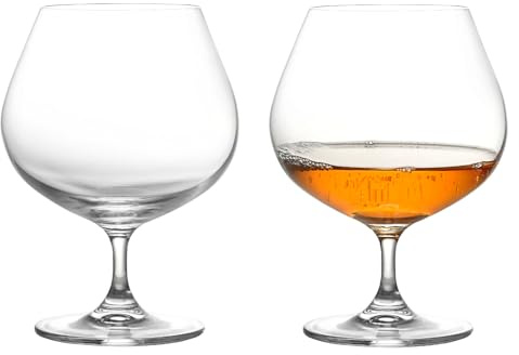 GLASKEY 650 ml Große Brandy Snifter Gläser Set von 2, Kristall Cognac Gläser für Cognac, Brandy, Whiskey, Spülmaschinenfest,Perfekt für Zuhause,Restaurants und Party