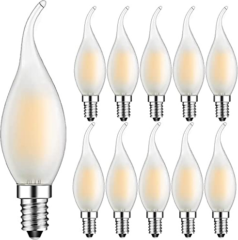 Suncan 10 Stück E14 Kerze Lampe Warmweiss, Leuchtmittel E14 C35 LED Lampe 4W, Warmweiß 2700K,Nicht Dimmbar, AC220V, für Kronleuchter Tischlampen Wandlampen