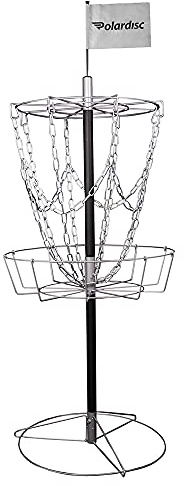 Polardisc Disc Golf Korb Silber 120 cm hoch Tragbar - Leicht zu montieren und zu bewegen – Frisbee Golf