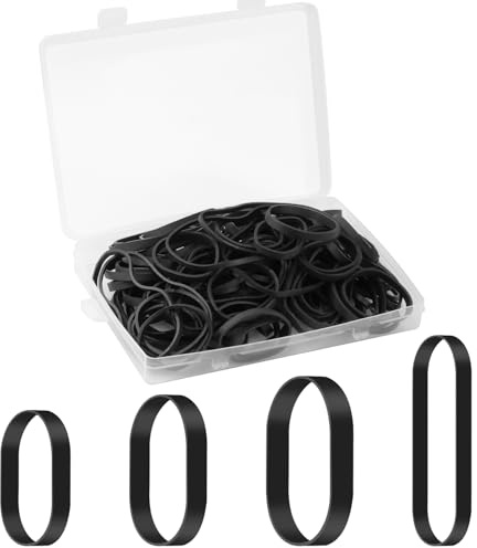 120 Stück Gummibänder Schwarz,4 Größen Hochbelastbar Dick Taktische Gummibänder,Gummiringe Breit,Expandierbar Elastische Gummibänder für Haus Schule Büro und Industrie（5/6/8/12CM）