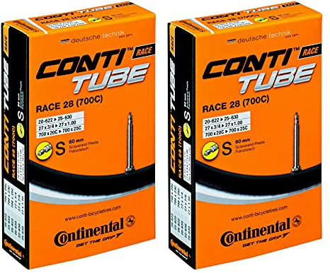 2x Continental Fahrrad Rennrad Schlauch Race 28 Zoll 18-25/622-630 60mm SV, Presta