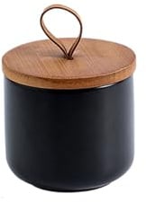 outer treasure Modernes Keramikglas mit Deckel, Zuckerdose, Kaffeedose, Lebensmittelbehälter für Kaffeebohnen, Zucker, Tee, Gewürze usw. (Schwarz, 260 ml)