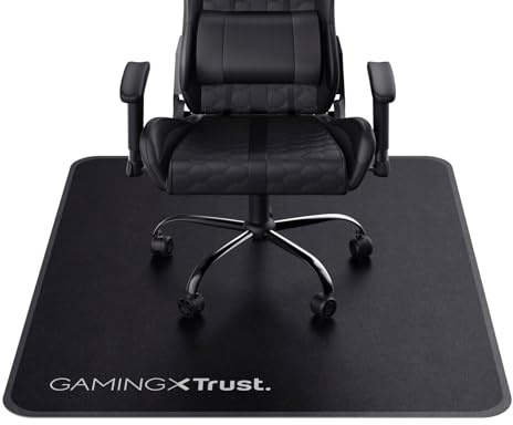 Trust Gaming GXT 715 Bodenschutzmatte 99 x 120 cm, Stuhlunterlage für Gaming Stuhl & Bürostuhl, Unterlage für Hartböden, Schreibtischstuhl Unterlage aus Robustem Material – Schwarz