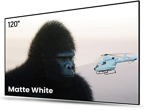 AWOL VISION Beamer Leinwand 120 Zoll mit Festem Rahmen, 1.3 dB Peak Gain, 80% Verbesserte Bildqualität, 4K / 8K Ultra HD, HDR & Active 3D Movie Wall Mount Beamer 4k Leinwand, Mattes Weißes Material