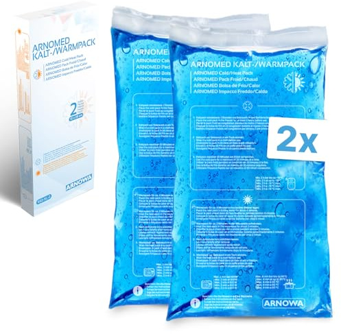 2x ARNOMED® Mehrweg Kühlpacks Gel 12x29cm, Kalt Warm Kompresse
