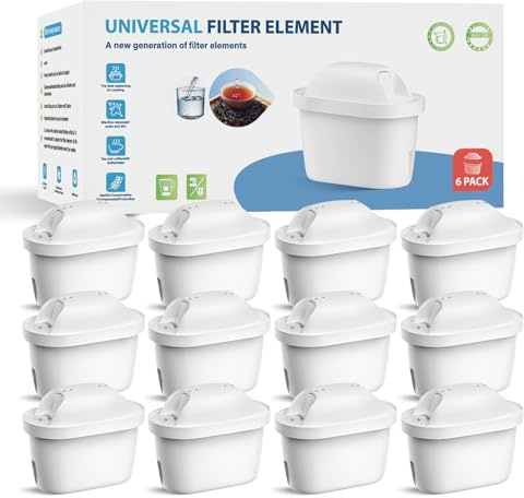 WaterJingYi Wasserfilte Kartuschen,Ersatz für Brita®Maxtra Pro®Marella®Maxtra Plus,filtert Kalk, Kanne Wasserkocher Filterkartuschen Kompatibel mit Brita®All-in-1 (12, 12P)