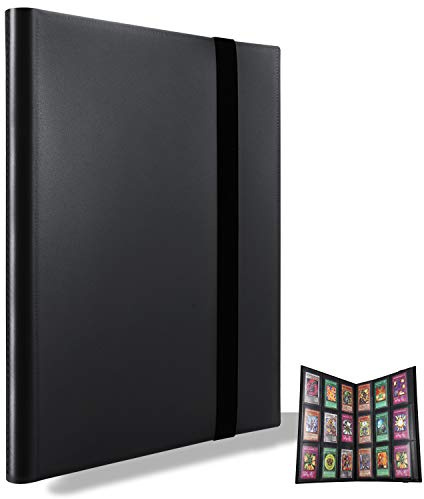 MUROAD Premium 9 Pocket Sammelalbum, Sammelkartenalben mit 360 Kartenkapazität, Kartenhalter für Pokemon, YuGiOh usw (Schwarz)