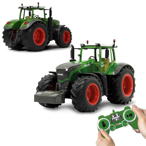 JAMARA 405035 - Fendt 1050 Vario 1:16 2,4Ghz - RC Traktor, Motorsound (abschaltbar), Rückfahrwarnsound, Hupe, Abschaltfunktion, 2 Radantrieb, Gummireifen, Helle LED‘s vorne, Blinker, Demo Funktion