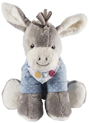 Sterntaler Spieluhr M Esel Emmi – Babyspieluhr aus Flausch & Jersey - Kuscheltier waschbar mit entnehmbarem Spielwerk, Melodie „La Le Lu“ – Einschlafhilfe ab Geburt - zuhause & unterwegs – 20x20x9 cm