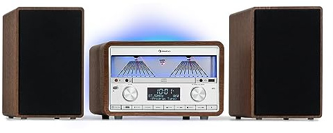 Auna Elton DAB-Radio mit CD-Player, Bluetooth, AUX, FM/DAB+ Stereoanlage, 2x25W RMS, LCD-Display, USB-Recorder, Equalizer, Fernbedienung