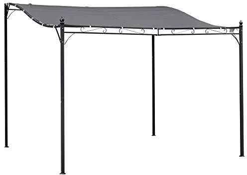 Outsunny Pergola Gartenpavillon Pavillon Überdachung Zelt Metall Grau 297x297cm