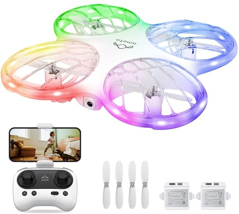 Ameta Morpho Drohne mit Kamera für Kinder 1080P HD mit STEM-Module | FPV, Drone für Anfänger, 32 RGB Licht, 18 min Flugzeit, Verloren Buzzer, Spielzeug Geschenke, Quadrocopter für Jungen Mädchen