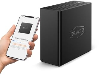 TERRAMASTER F4 SSD NAS 4-Bay All SSD, Intel N95 4-Core, 8GB DDR5 (Diskelss) | 5GbE Port, 4x M.2 NVMe, 4K Transcoding, Silent <19dB, Handtellergroß NAS