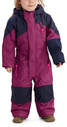 Killtec Schneeanzug Kinder Kesley Mini - Skioverall mit Kapuze - 10.000 mm Wassersäule - Skianzug für Jungen und Mädchen, pflaume, 110/116