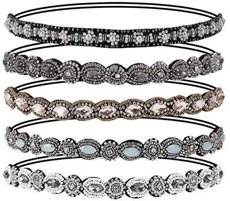 Strass Haarbänder Elastisches Böhmen Kristall Haarreife 5 Stil Perle Stirnbänder für Frauen Damen
