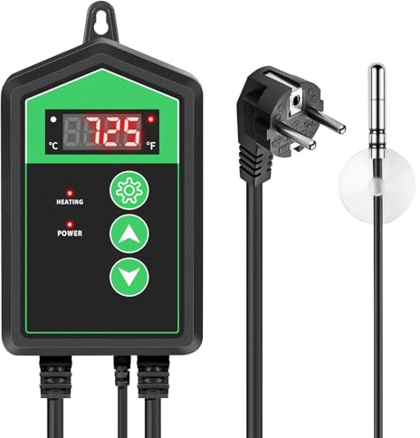 RIOGOO Digitaler Heizmattenthermostatregler für Samenkeimung, Reptilien und Brauen 68-108 ℉