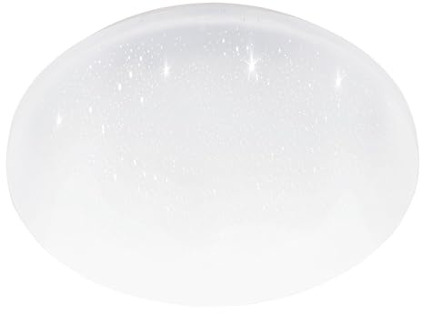 EGLO Deckenlampe Pogliola-S, Ø 31 cm, Kristalleffekt LED Deckenleuchte, 1 flammige Wohnzimmerlampe aus Stahl und Kunststoff, Lampe weiß, Kinderzimmerlampe, Küchenlampe, Bürolampe, Flurlampe Decke