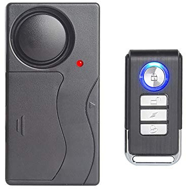 Mengshen Drahtloser Vibrationsalarm für Fahrrad/Motorrad/Auto/Tür/Fenster | Einbruchalarm, 110db Super Laut, Fernbedienung Enthalten