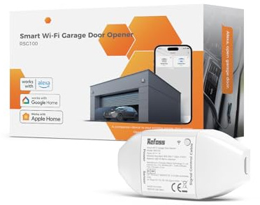 Refoss Smart Garagentoröffner WLAN Fernsteuerung, Kompatibel mit Apple HomeKit, Alexa, Google Home, Kein Hub Erforderlich, 2,4GHz