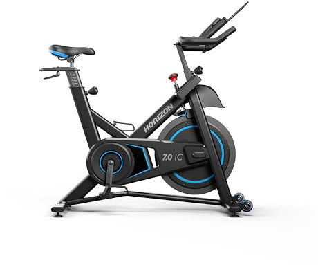 Horizon Fitness 7.0 IC Indoor Cycle - 100 Magnetische Widerstandsstufen, Bluetooth-Konnektivität, Verstellbarer Lenker und Sattel, Leises Antriebssystem