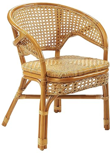 Kobolo Stuhl Rattanstuhl Sessel Rattansessel -Nimes- mit Wiener Geflecht - Natur