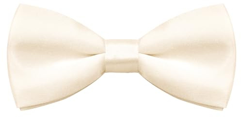 Bskifnn Kinder-Fliege, klassisch, einfarbig, Satin, verstellbare Fliege für Kinder, Hochzeit, Party, Cremeweiß, kids