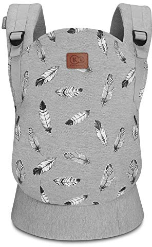 kk Kinderkraft Babytrage MILO Rückentrage Bauchtrage für Säuglinge und Kleinkinder Baby Carrier Kindertrage Ergonomisch aus Baumwolle Leichte Konstruktion ab 3 Monate bis 20 kg, grau