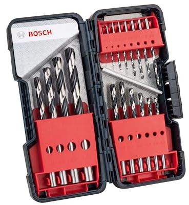 Bosch 18-tlg. HSS Spiralbohrer Set PointTeQ (für Metall, in ToughBox, Ø 1–10 mm, Professional Zubehör Bohrmaschine)