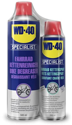 WD-40 BIKE Fahrrad Kettenpflege Set | 500ml Kettenreiniger + 250ml Kettenspray | Reinigt & schmiert | Reduziert Verschleiß | Für alle Wetterbedingungen | Korrosionsschutz | Langanhaltend