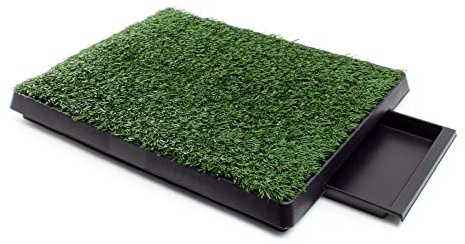 Fudajo Welpen Hundetoilette mit Gras 63x51cm – Hundeklo mit Kunstrasen als Trainingsunterlage für Welpen und Hunde